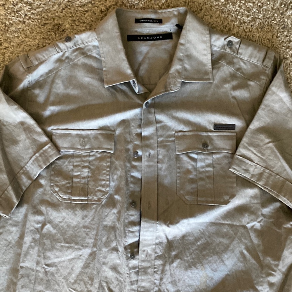 Sean John Grey button down shirt